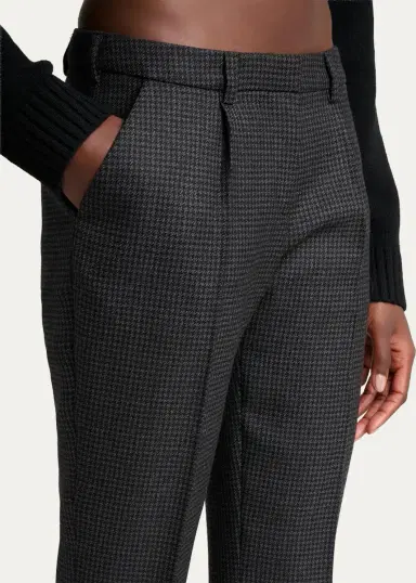 Balenciaga Micro-Houndstooth Wool-Blend Slim-Fit Pants | Thumbnail 5 Balenciaga Micro-Houndstooth Wool-Blend Slim-Fit Pants | Thumbnail 5