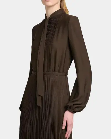 Tom Ford Viscose Crepe De Chine Pleated Dress | Thumbnail 5 Tom Ford Viscose Crepe De Chine Pleated Dress | Thumbnail 5
