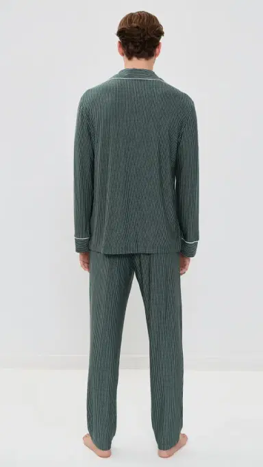 Eberjey William Printed Long Pajamas et Duo tripe Pine/ | Thumbnail 3 Eberjey William Printed Long Pajamas et Duo tripe Pine/ | Thumbnail 3