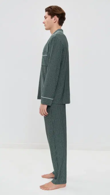 Eberjey William Printed Long Pajamas et Duo tripe Pine/ | Thumbnail 4 Eberjey William Printed Long Pajamas et Duo tripe Pine/ | Thumbnail 4