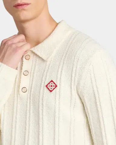 Casablanca Boucle-Knit Long-Sleeve Polo Shirt | Thumbnail 5 Casablanca Boucle-Knit Long-Sleeve Polo Shirt | Thumbnail 5