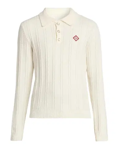 Casablanca Boucle-Knit Long-Sleeve Polo Shirt | Thumbnail 1 Casablanca Boucle-Knit Long-Sleeve Polo Shirt | Thumbnail 1