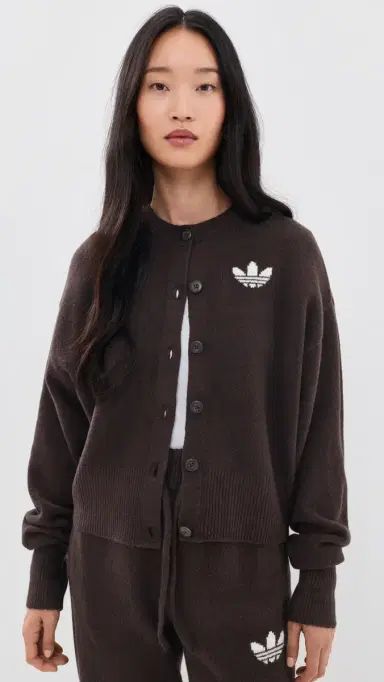 Adidas Essential Knit Cardigan Aurora Coffee | Thumbnail 2 Adidas Essential Knit Cardigan Aurora Coffee | Thumbnail 2