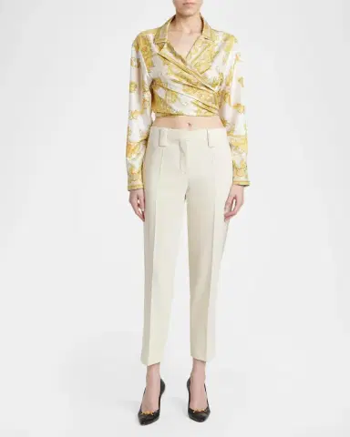 Versace New Barocco Cropped Silk Twill Shirt | Thumbnail 2 Versace New Barocco Cropped Silk Twill Shirt | Thumbnail 2