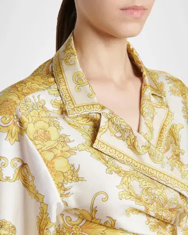 Versace New Barocco Cropped Silk Twill Shirt | Thumbnail 5 Versace New Barocco Cropped Silk Twill Shirt | Thumbnail 5