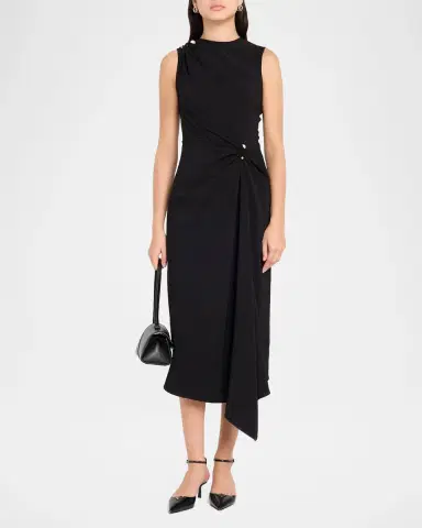 Veronica Beard Freja Asymmetric Draped Midi Dress | Thumbnail 2 Veronica Beard Freja Asymmetric Draped Midi Dress | Thumbnail 2
