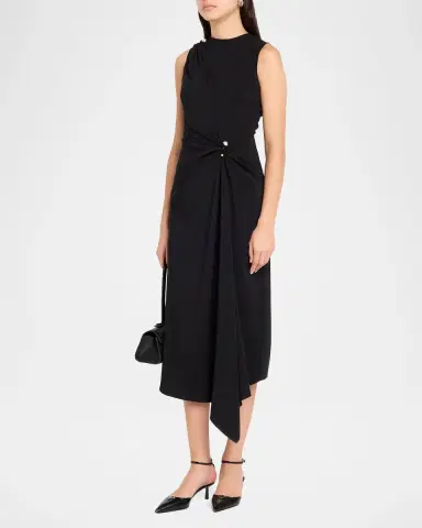 Veronica Beard Freja Asymmetric Draped Midi Dress | Thumbnail 4 Veronica Beard Freja Asymmetric Draped Midi Dress | Thumbnail 4