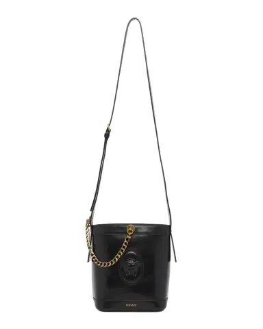 Versace Pivot Mini Leather Bucket Bag | Thumbnail 1 Versace Pivot Mini Leather Bucket Bag | Thumbnail 1