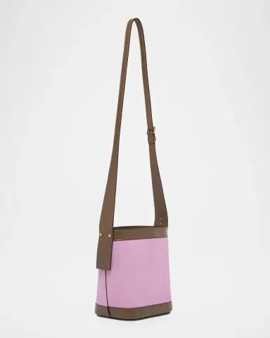 Versace Pivot Mini Suede Bucket Bag | Thumbnail 3 Versace Pivot Mini Suede Bucket Bag | Thumbnail 3