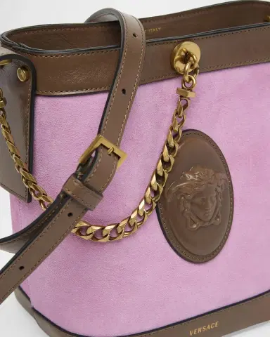 Versace Pivot Mini Suede Bucket Bag | Thumbnail 6 Versace Pivot Mini Suede Bucket Bag | Thumbnail 6