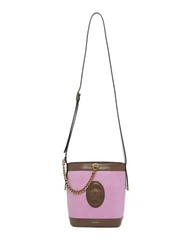 Versace Pivot Mini Suede Bucket Bag | Thumbnail 1 Versace Pivot Mini Suede Bucket Bag | Thumbnail 1