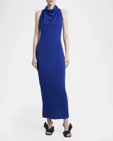 Givenchy Draped Halter Wool Knit Maxi Dress | Thumbnail 4 Givenchy Draped Halter Wool Knit Maxi Dress | Thumbnail 4