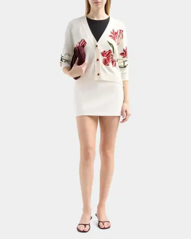 Alice + Olivia Bradley Floral Intarsia-Knit Short Cardigan | Thumbnail 2 Alice + Olivia Bradley Floral Intarsia-Knit Short Cardigan | Thumbnail 2