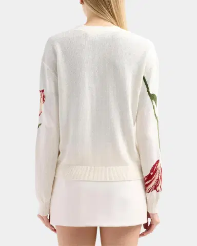 Alice + Olivia Bradley Floral Intarsia-Knit Short Cardigan | Thumbnail 3 Alice + Olivia Bradley Floral Intarsia-Knit Short Cardigan | Thumbnail 3