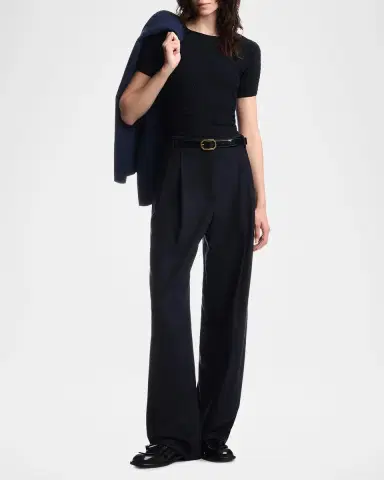 Emporio Armani Slim-Fit Textured Jacquard Jersey Top | Thumbnail 2 Emporio Armani Slim-Fit Textured Jacquard Jersey Top | Thumbnail 2