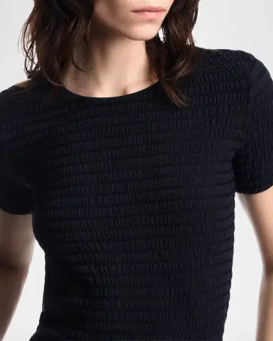 Emporio Armani Slim-Fit Textured Jacquard Jersey Top | Thumbnail 5 Emporio Armani Slim-Fit Textured Jacquard Jersey Top | Thumbnail 5