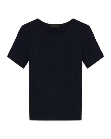 Emporio Armani Slim-Fit Textured Jacquard Jersey Top | Thumbnail 1 Emporio Armani Slim-Fit Textured Jacquard Jersey Top | Thumbnail 1