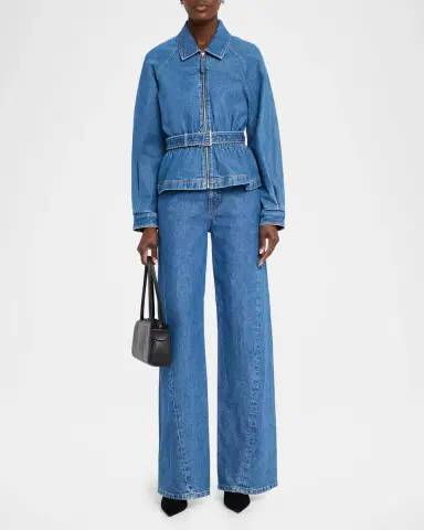 Cinq à Sept Briar Belted Denim Jacket | Thumbnail 2 Cinq à Sept Briar Belted Denim Jacket | Thumbnail 2