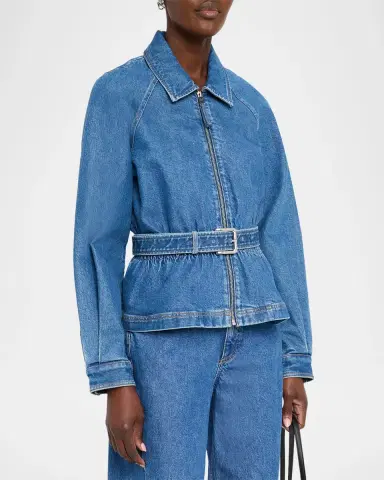 Cinq à Sept Briar Belted Denim Jacket | Thumbnail 4 Cinq à Sept Briar Belted Denim Jacket | Thumbnail 4