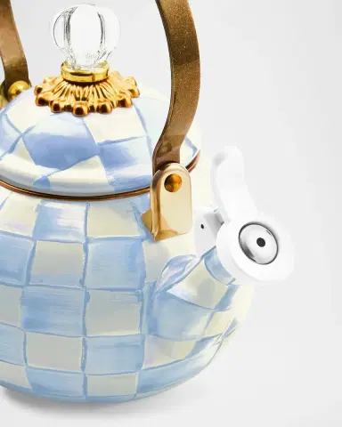 MacKenzie-Childs Sky Check Hand-Painted Enamel Teapot | Thumbnail 2 MacKenzie-Childs Sky Check Hand-Painted Enamel Teapot | Thumbnail 2