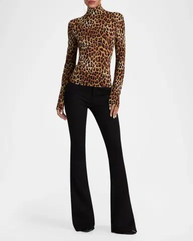 Alice + Olivia Delaina Leopard-Print Turtleneck Top | Thumbnail 2 Alice + Olivia Delaina Leopard-Print Turtleneck Top | Thumbnail 2
