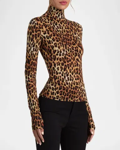 Alice + Olivia Delaina Leopard-Print Turtleneck Top | Thumbnail 6 Alice + Olivia Delaina Leopard-Print Turtleneck Top | Thumbnail 6