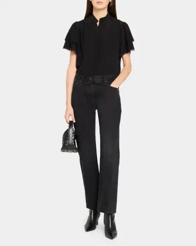 Frame Arcadia Silk Short-Sleeve Top | Thumbnail 2 Frame Arcadia Silk Short-Sleeve Top | Thumbnail 2