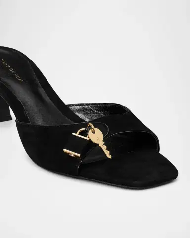 Tory Burch 55mm Lock Suede Mule Sandals | Thumbnail 3 Tory Burch 55mm Lock Suede Mule Sandals | Thumbnail 3