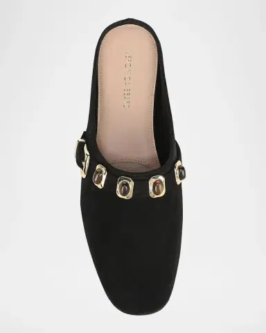 Veronica Beard Narcisa Cabochon Suede Mules | Thumbnail 4 Veronica Beard Narcisa Cabochon Suede Mules | Thumbnail 4
