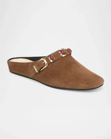 Veronica Beard Narcisa Cabochon Suede Mules | Thumbnail 2 Veronica Beard Narcisa Cabochon Suede Mules | Thumbnail 2