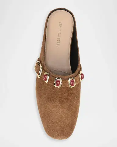 Veronica Beard Narcisa Cabochon Suede Mules | Thumbnail 4 Veronica Beard Narcisa Cabochon Suede Mules | Thumbnail 4