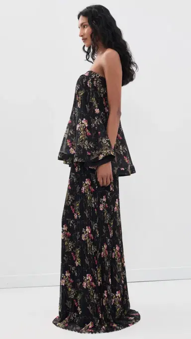 Cinq à Sept Love Letter Floral Rosaline Gown Black multi | Thumbnail 4 Cinq à Sept Love Letter Floral Rosaline Gown Black multi | Thumbnail 4