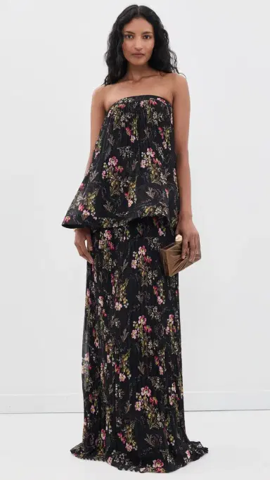 Cinq à Sept Love Letter Floral Rosaline Gown Black multi | Thumbnail 5 Cinq à Sept Love Letter Floral Rosaline Gown Black multi | Thumbnail 5