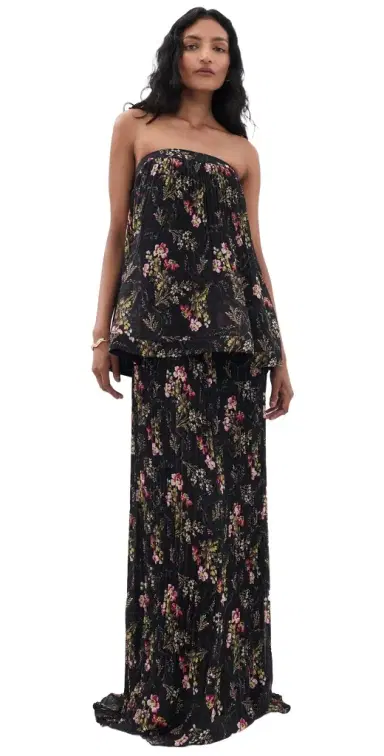 Cinq à Sept Love Letter Floral Rosaline Gown Black multi | Thumbnail 1 Cinq à Sept Love Letter Floral Rosaline Gown Black multi | Thumbnail 1