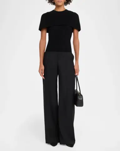 Simkhai Yuki Short-Sleeve Cashmere Cape Top | Thumbnail 2 Simkhai Yuki Short-Sleeve Cashmere Cape Top | Thumbnail 2