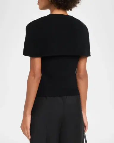Simkhai Yuki Short-Sleeve Cashmere Cape Top | Thumbnail 3 Simkhai Yuki Short-Sleeve Cashmere Cape Top | Thumbnail 3