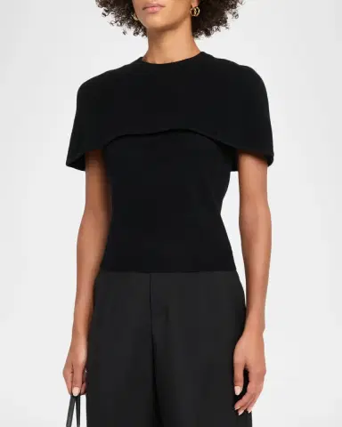 Simkhai Yuki Short-Sleeve Cashmere Cape Top | Thumbnail 4 Simkhai Yuki Short-Sleeve Cashmere Cape Top | Thumbnail 4