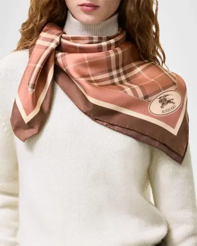 Burberry Check Knight Stamp Silk Scarf | Thumbnail 2 Burberry Check Knight Stamp Silk Scarf | Thumbnail 2