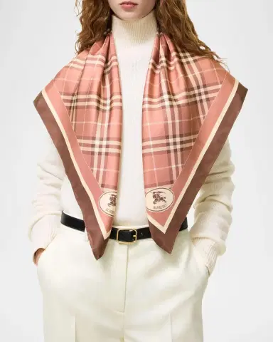 Burberry Check Knight Stamp Silk Scarf | Thumbnail 3 Burberry Check Knight Stamp Silk Scarf | Thumbnail 3