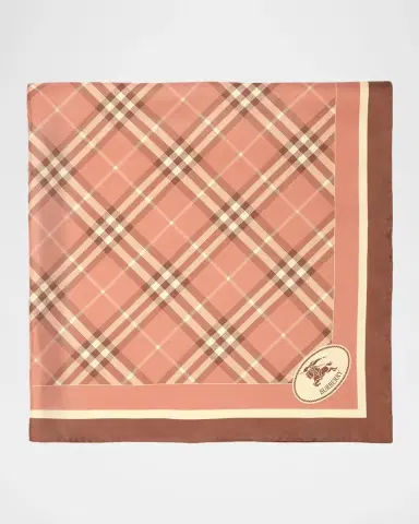 Burberry Check Knight Stamp Silk Scarf | Thumbnail 5 Burberry Check Knight Stamp Silk Scarf | Thumbnail 5