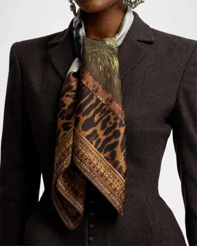 Ralph Lauren Collection Scenic-Print Silk Twill Square Scarf | Thumbnail 2 Ralph Lauren Collection Scenic-Print Silk Twill Square Scarf | Thumbnail 2
