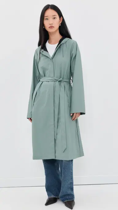 Rains A-Line Longer Jacket Sage | Thumbnail 2 Rains A-Line Longer Jacket Sage | Thumbnail 2