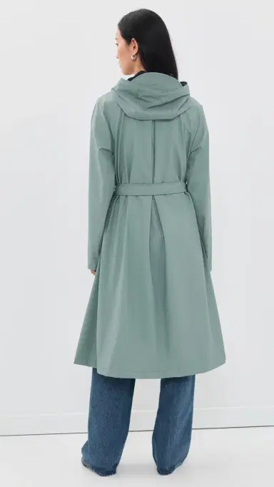 Rains A-Line Longer Jacket Sage | Thumbnail 3 Rains A-Line Longer Jacket Sage | Thumbnail 3