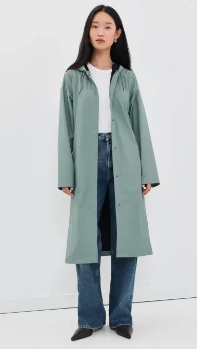 Rains A-Line Longer Jacket Sage | Thumbnail 5 Rains A-Line Longer Jacket Sage | Thumbnail 5