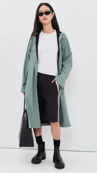 Rains A-Line Longer Jacket Sage | Thumbnail 6 Rains A-Line Longer Jacket Sage | Thumbnail 6