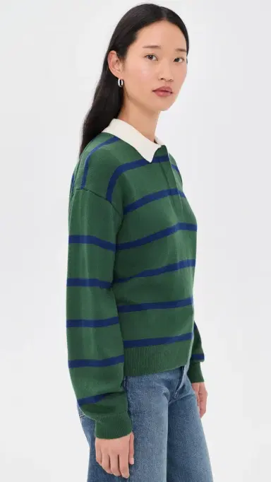 Alex Mill Bond St. Stripe Polo Sweater | Thumbnail 4 Alex Mill Bond St. Stripe Polo Sweater | Thumbnail 4