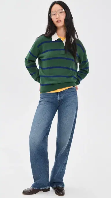 Alex Mill Bond St. Stripe Polo Sweater | Thumbnail 5 Alex Mill Bond St. Stripe Polo Sweater | Thumbnail 5