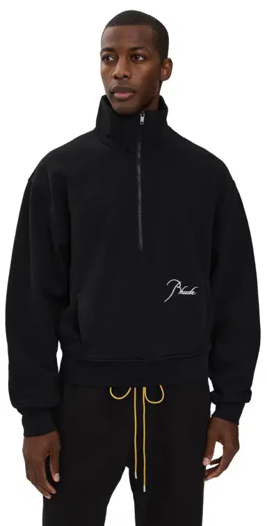 Rhude Classique Half Zip Black / White | Thumbnail 1 Rhude Classique Half Zip Black / White | Thumbnail 1