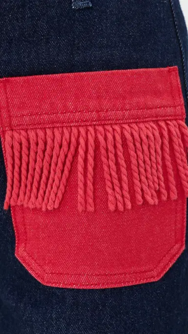 The Tiny Big Sister Bicolor Denim Jeans Denim w/ Red | Thumbnail 6 The Tiny Big Sister Bicolor Denim Jeans Denim w/ Red | Thumbnail 6
