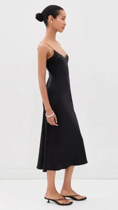 Comme Si Silk Bias Dress Black S | Thumbnail 4 Comme Si Silk Bias Dress Black S | Thumbnail 4